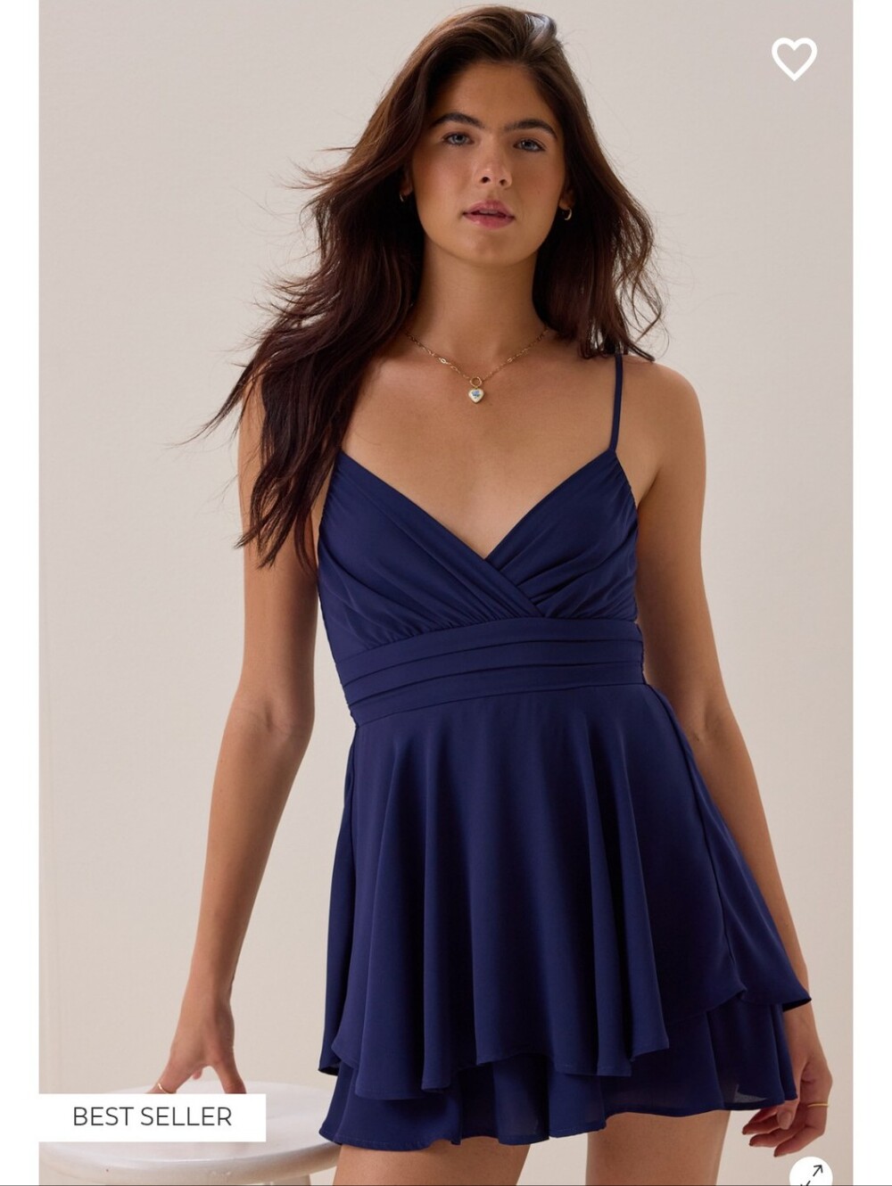 Altar'd State Laila Navy Blue Tiered Ruffle Skort Dress Romper Size Large
